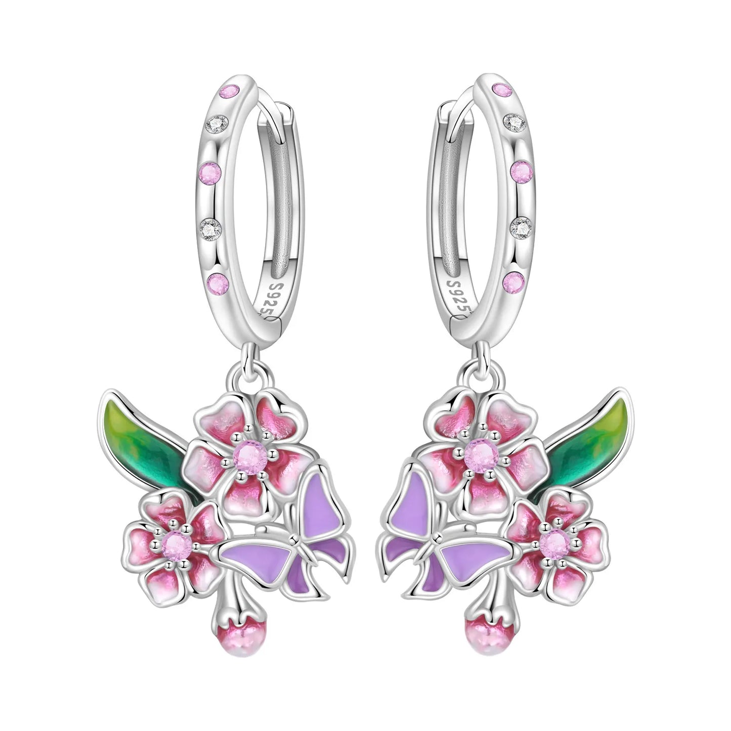 MISEFF S925 Sterling Silver Earrings Multiple Styles Exquisite Flower Earrings Original Fashion Jewelry Birthday Gift For Women