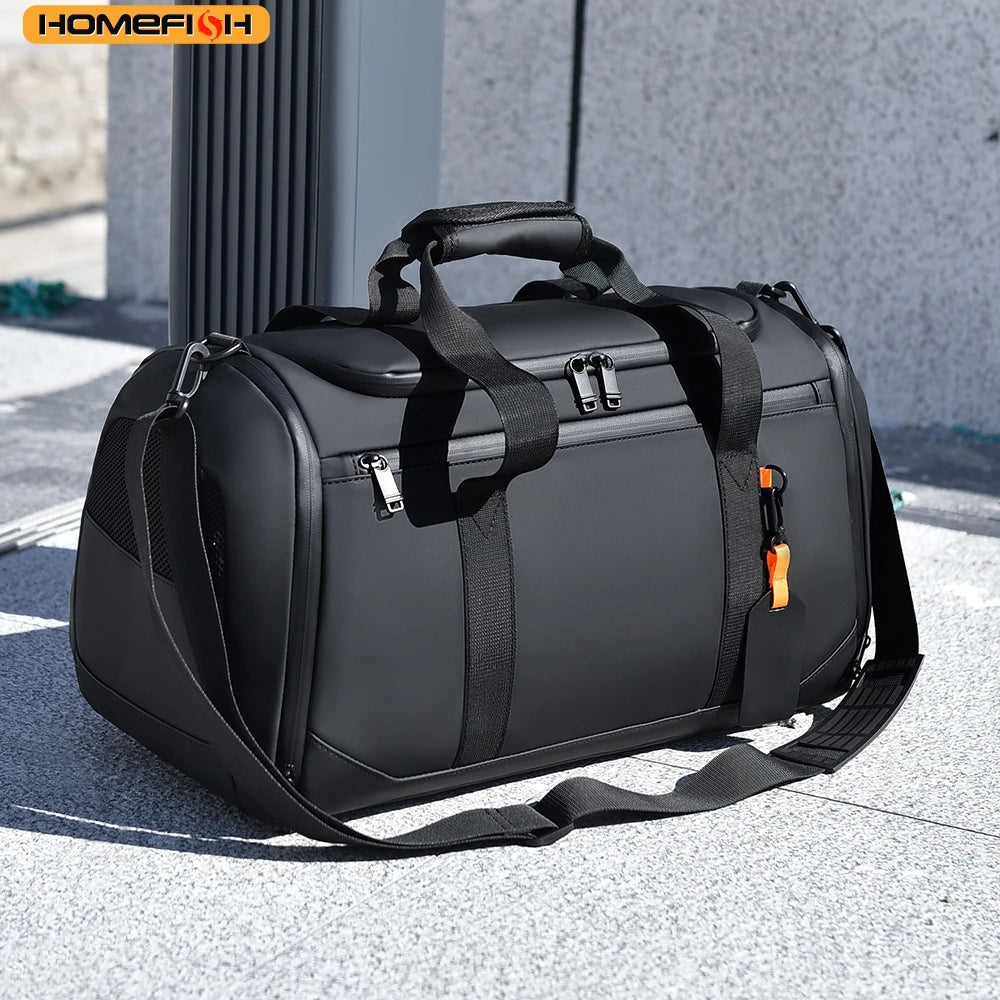HOMEFISH Large Capacity Travel Duffel Bag - Durable Oxford Cloth, Spacious & Stylish Overnight Sports Gym Bag with Multiple