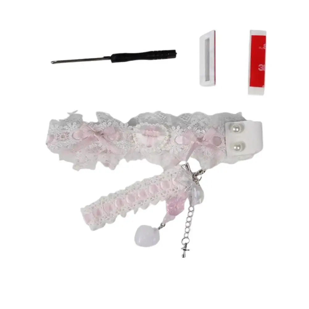 Lace Keyboard Ribbon with Snap-on Keyboard Hand-Decorated Keyboard Accessories for wootingATKDIY  Protect Keyboard Decoration