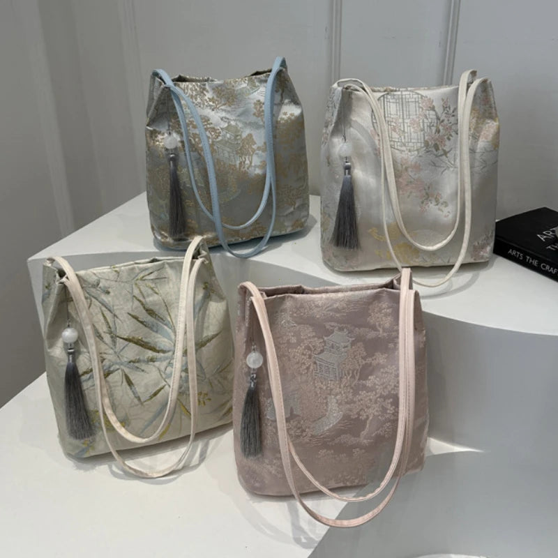Women's Shoulder Bags New Chinese Style Temperament Elegant Advanced Retro Tote Bag Fashion Large Capacity All-match Handbags
