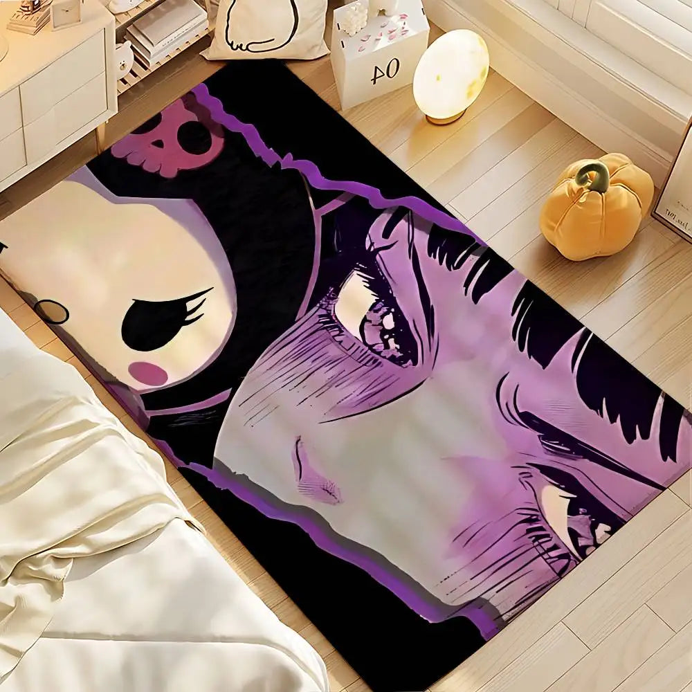 Cute Cartoon-K-Kuromi-S Kawaii Floor Mat Bathroom Absorbent Mat Simple Door Dirt-resistant Mat Home Kitchen Mat Foot Mat Entry