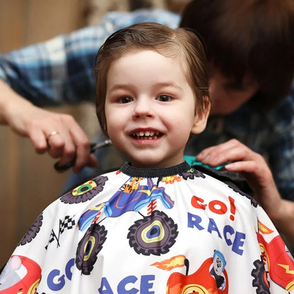 Kids' Cartoon Haircut Cape  Waterproof Barber Wrap – Salon Hair Care Styling Supplies