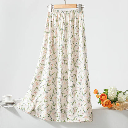 New 2024 Elegant Women Tulle Skirt Korean Fashion Boho Floral A Line Ladies Pleated Skirt Summer Chic High Waist Party Vestidos