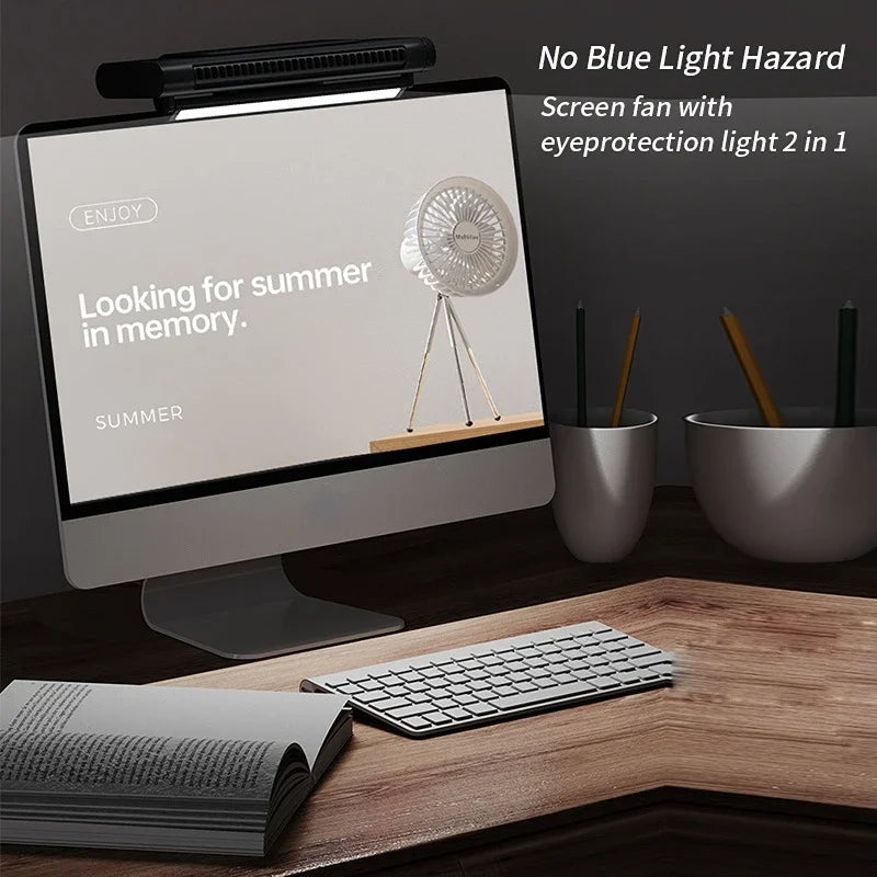 2026 Upgraded Portable Air Conditioner USB Charger Adjustable Office Computer Screen Mounted Electric Fan Desktop Tower F