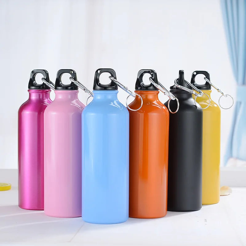 (12pcs) Camping Alloy Water Bottle 500ml Lightweight Single Wall Soft Camping Cycling Water Bottle