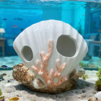 Ceramic aquarium ornament, designed for fish to rest on, adding a touch of nature to your aquarium
