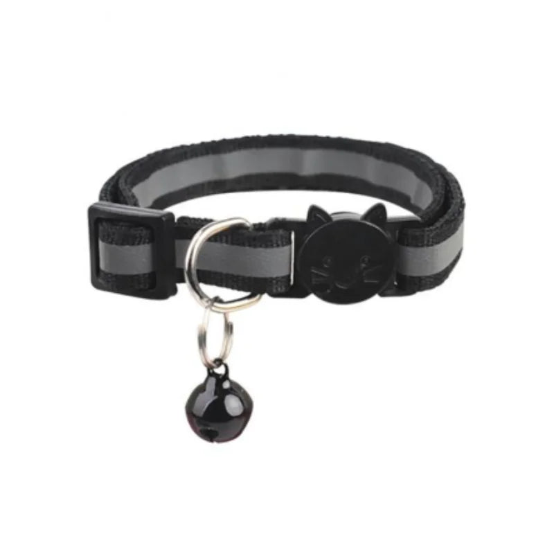 Adjustable Reflective Breakaway Cat Collar with Bell Safety Elastic Neck Ring Necklace Pet Supplies in Multiple Colors