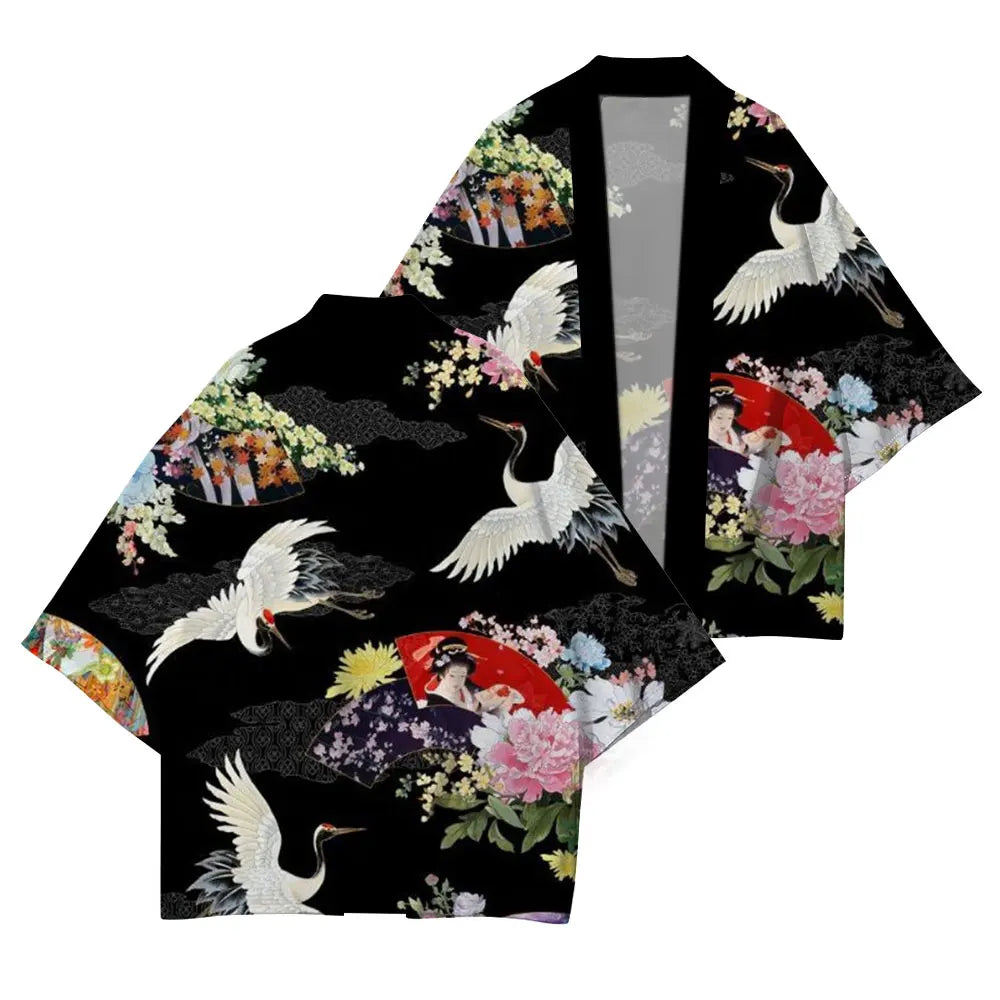 Casual Japanese Kimono Japanese Traditional Clothing Simple Printing Process Loose Comfortable High Quality Cardigan Half Sleeve