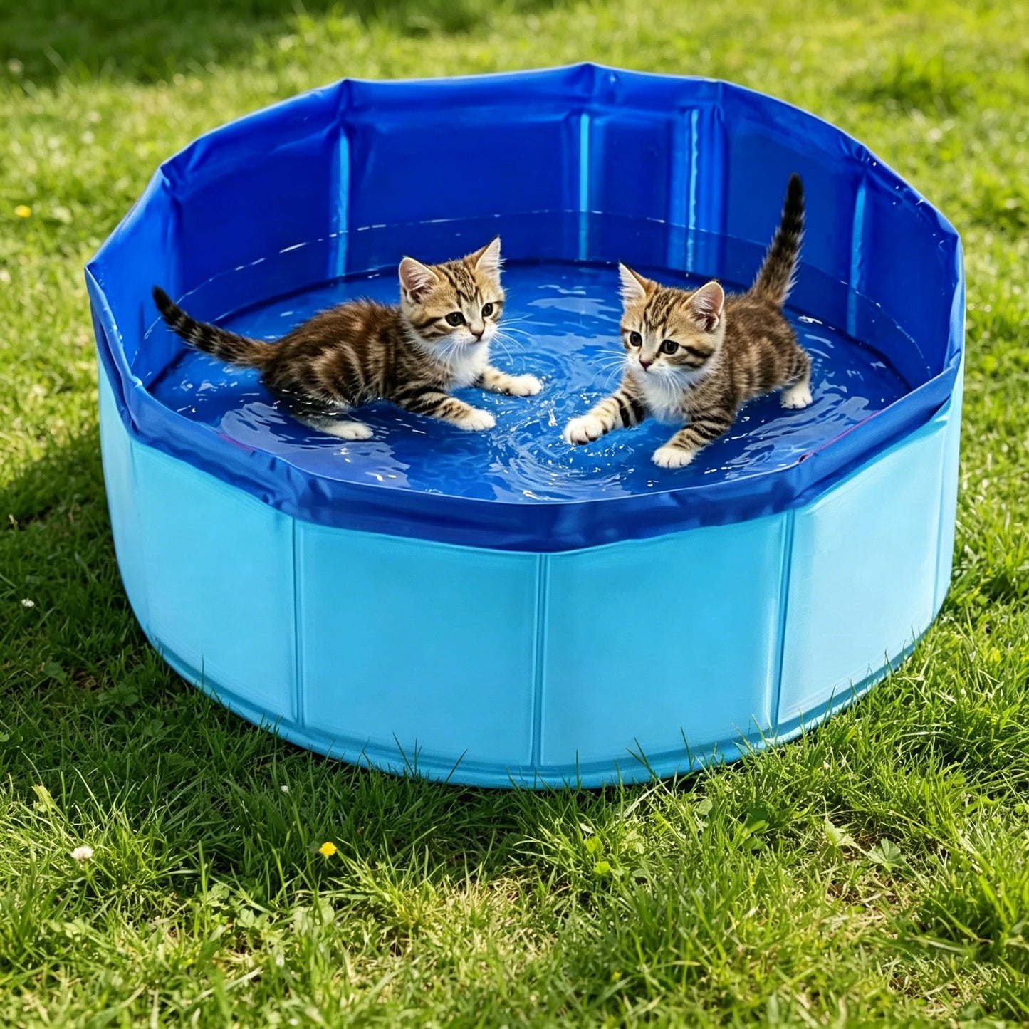 Pet Play Pool, Blue, Outdoor Leisure and Entertainment Pet Toys, Cat and Dog Water Pool, Cat Training Props