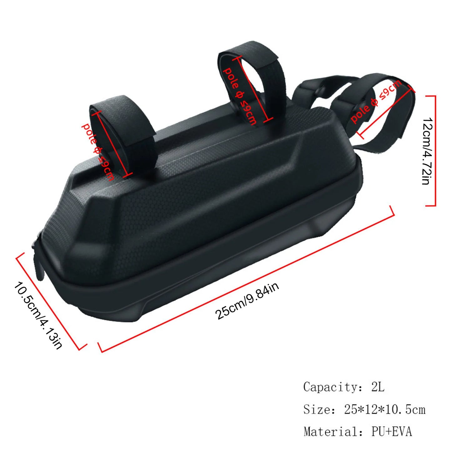 Mountain Bike Bags EVA Hard Shell Scooter Bag 2L Waterproof Electric Scooter Handlebar Bag Quick Release Cycling Tool Storage