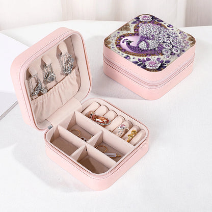 Diamond Art Painting Jewelry Organizer Box kit,DIY Peacock Jewelry Box for Adults, Portable Jewelry Case Jewelry storage Gifts