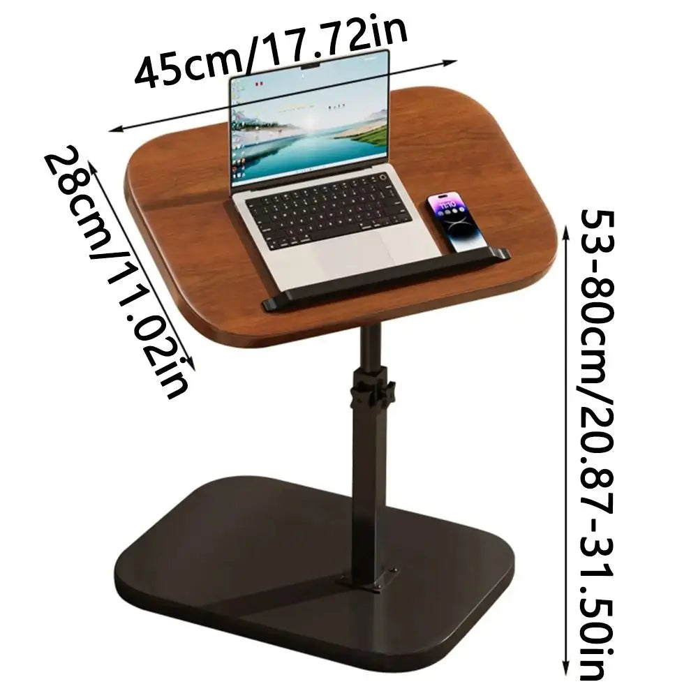 Foldable Sofa Edge Table Adjustable Height C-Shaped Adjustable Bedside Table Flip Desktop Space Saving Rotating Coffee Table