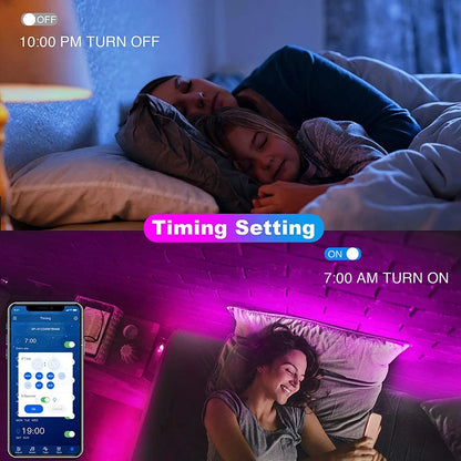 Bluetooth-LED-Streifen, smarte SMD 5050-LED-Streifen mit App-Fernbedienung, flexibles LED-Band, LED-Lampenband für TV-Hintergrundbeleuchtung, Spielzimmer und Heimdekoration