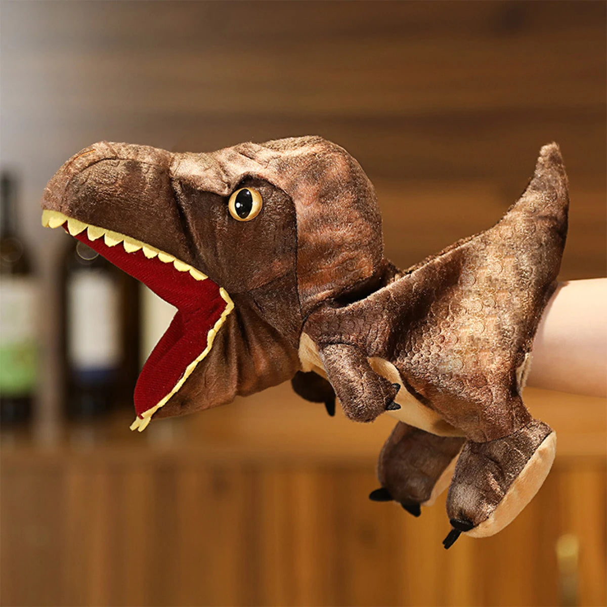 Pet Dog And Cat Interactive Toys Dinosaur Hand Puppet Toy Cartoon Plush Doll Parent-child Game Dinosaur Tyrannosaurus Rag doll