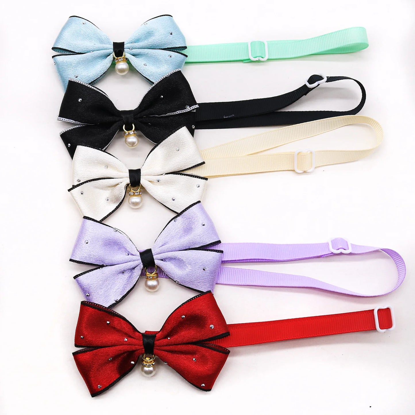 30PCS Pet Dog Collars 2026New Pearl Dog Bow Ties Collars Accessories For Dogs Cats Necktie Fashion Shining Small Pet Supplies