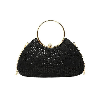 Fashion Polyester Fiber Evening Bags Elegant Chain Shoulder Bag Clutch Handbag Women