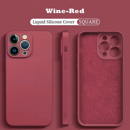 Original Liquid Silicone Shockproof Case For Xiaomi Mi 14 13 13T 12 12T 11T 10T 10 11 Lite Pro Square Fluff Bumper Soft Cover