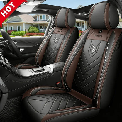 New Upgraded Car Seat Cushion, New Fully Enclosed Car Seat Cover, All Season Universal Small Car Seat Cover, Leather Seat Cover