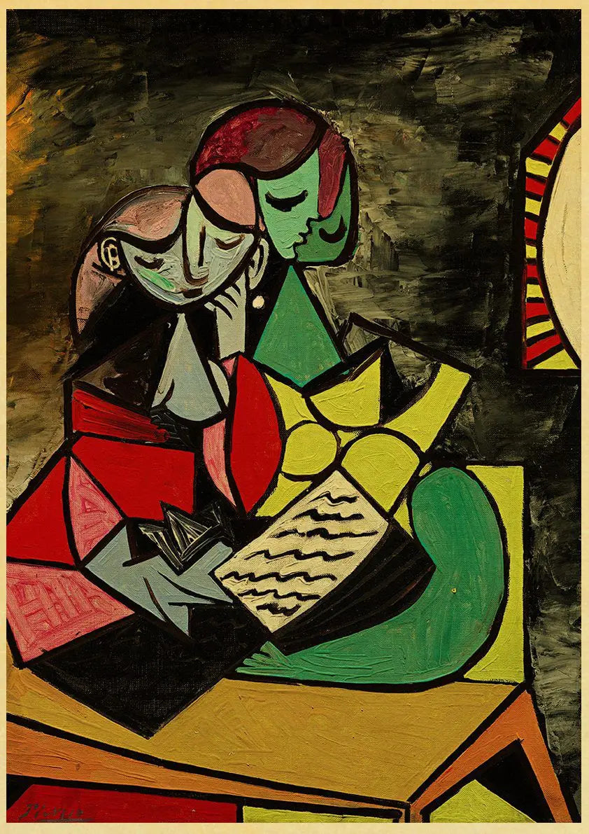 Abstract Painting Pablo Picasso Exhibition Kraft Paper Poster Art Prints Museum Modern Gallery Wall Picture Home Room Decor Gift
