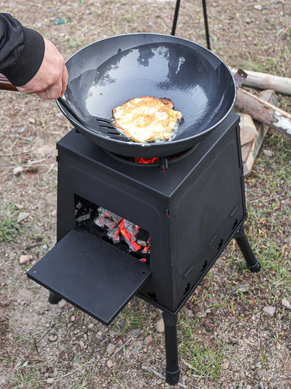 Factory Wholesale Portable Foldable Outdoor Camping Grill Detachable Wood Stove for Charcoal Cooking for Outdoor Adventures