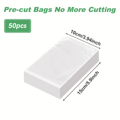 50pcs Vacuum Sealer Bags, Food Storage Pouches, Freshness Preservation for Kitchen, For Vacuum Sealer Machine Accessories