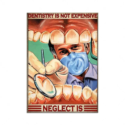 Modern Dental Art Teeth Canvas Painting for Home Living Room  Bedroom Wall Decor Stylish Poster Print