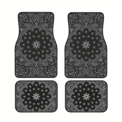 4Pcs Durable Bohemian Car Floor Mats Anti-slip Dirty Resistant Persian Carpet Car Decoration Heavy Duty Car Floor Protector Rugs