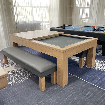 Dining Room Furniture Solid Wood Slate Bed 3-in-1 Multifunctional Convertible Dining Pool Table Tennis Table and Benches
