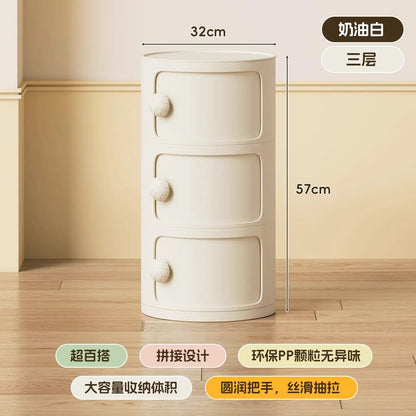 Modern Simple Home Bedroom Bedside Table Nightstands Creative Round Storage Locker Cabinet Nightstand Side Tables Furniture