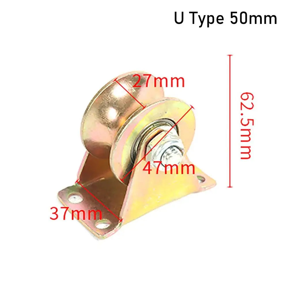 1Pcs Stainless Steel Home Hardware Rigid Caster Track Wheel Bearing Pulley U/V/H Shaped Plating Color Sliding Door Rollers