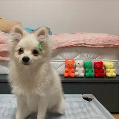 Cute Small Dog Squeaky Toys for Small Dogs Puppy Bear Shaped Squeak Toy for Cat Dogs Pet Supplies Pomeranian Teddy Shih Tzu Pug