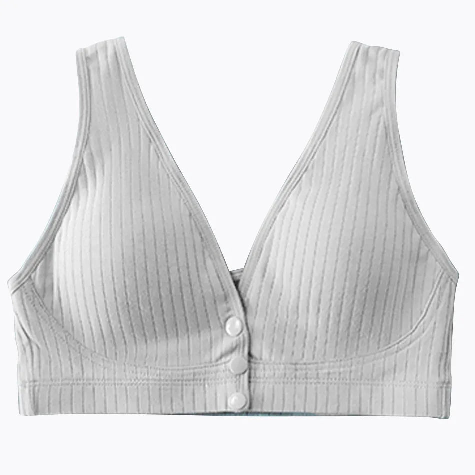 Cotton Maternity Nursing Bras Pregnant Breastfeeding Front Button Thin Breatable Pregnancy Women Underwear No Underwire Bralette