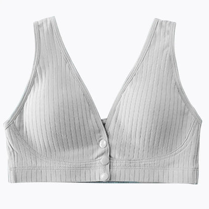 Cotton Maternity Nursing Bras Pregnant Breastfeeding Front Button Thin Breatable Pregnancy Women Underwear No Underwire Bralette