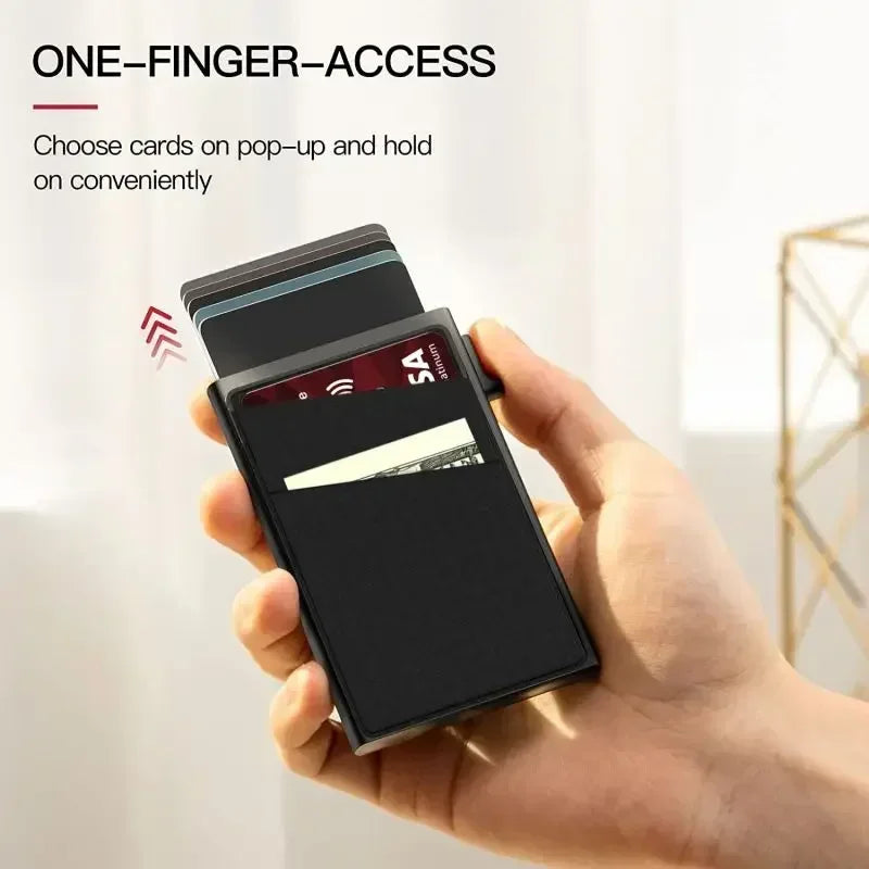 Rfid Credit Card Holder Men Thin Slim Mini Minimalist Wallets Luxury Metal Bank ID Cardholer Case Wallet for Men Choice Purses