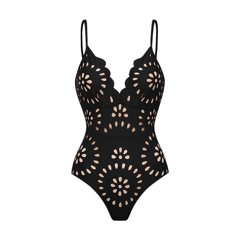 Flaxmaker Summer New Women Sexy Hawaiian Lace Up V Neck Ruffle Swimsuit and Sarong Women Swimwear Set Push Up Bathing Suit