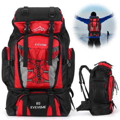 80L wasserdichter Wanderrucksack, Campingrucksack, Trekkingrucksack, großer Reiserucksack für Herren, Outdoor-Sport- und Bergsteigerrucksack