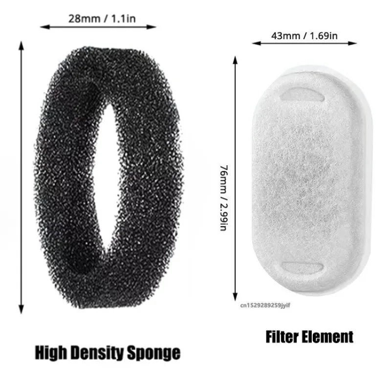 Replacement Filters Cat Water Fountain Filters Element for Stainless Steel Cat Water Fountain Activated Carbon Sponges Filters