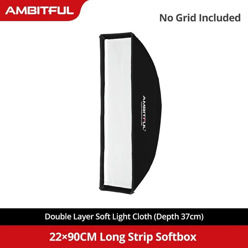 AMBITFUL 60x90cm 22x90cm 30x120cm 35x160cm 95cm Rectangular Octagonal Honeycomb Grid Softbox for Bowens Studio Flash Softbox