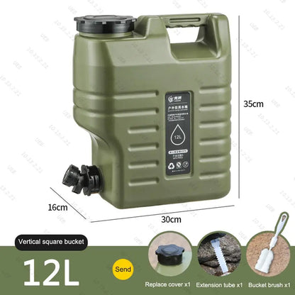 12/11L Water Bottle Camping Large Capacity Water Pouch With Detachable Faucet Food-Grade Car Water Tank Camping Fishing Bucket