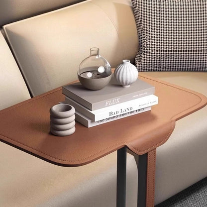 Italian Minimalist Saddle Leather Side Table Sofa Bedside Corner Table Luxury Home Living Room Coffee Table High End Furniture