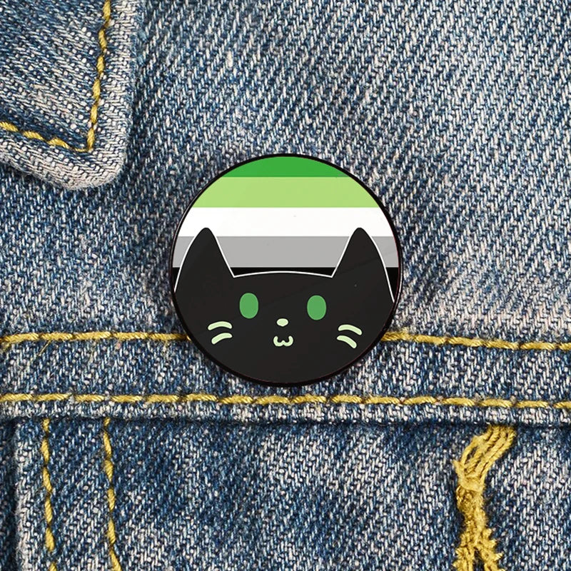 Lapel teacher tote Bag backpacks Badge Cartoon gift Pines Brooch for women Non Binary Pride cat Pins Custom cute Pines Shirt