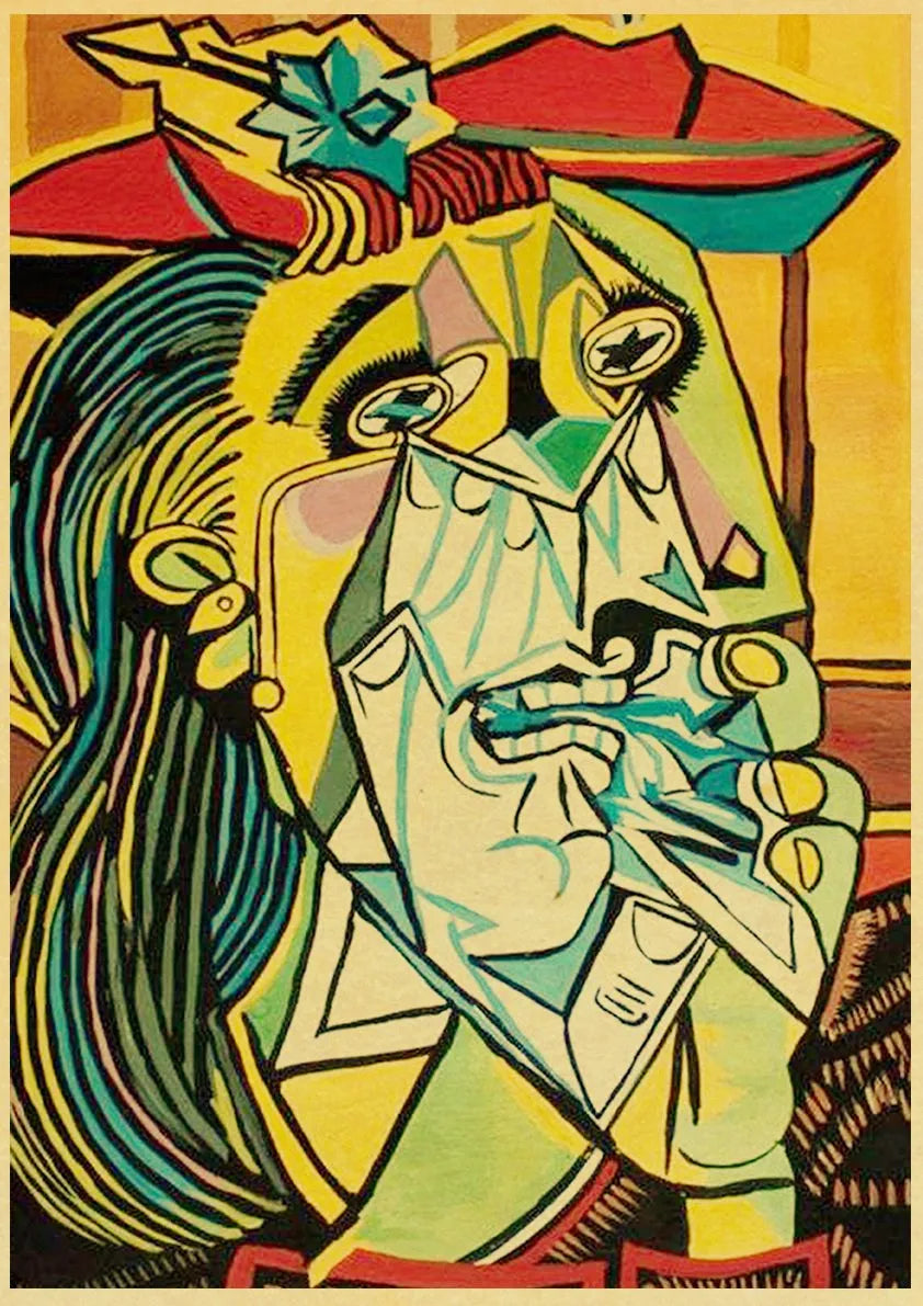 Abstract Painting Pablo Picasso Exhibition Kraft Paper Poster Art Prints Museum Modern Gallery Wall Picture Home Room Decor Gift