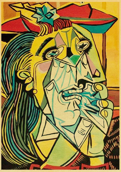 Abstract Painting Pablo Picasso Exhibition Kraft Paper Poster Art Prints Museum Modern Gallery Wall Picture Home Room Decor Gift