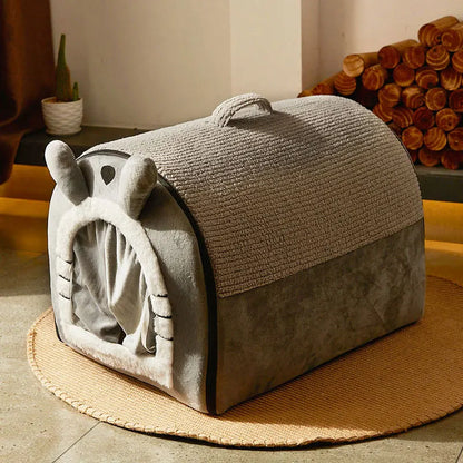 Pet Dog Bed Cozy Cat Mat Removable Washable Pet Cat Dog House Nest Warm Winter Deep Sleep Tent For Small Medium Large Pet Dogs