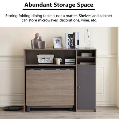 Sideboard Kitchen Buffet Cabinet with Storage, Modern Kitchen Pantry Storage Cabinet with Shelve, Folding Table Storage Cabinet