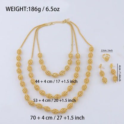Necklace Earrings Rings Set for Women Luxury Jewelry Nigeria Bridal  Wedding Party Jewellery Set Accessories Wholesale