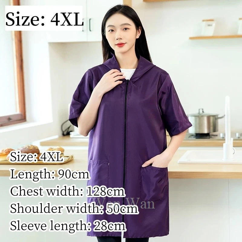Pet Groomer Work Clothes Dog Grooming Uniform Short Sleeve Waterproof Gown New Black Beauty Salon Robe Barber Shop Apron Y1111
