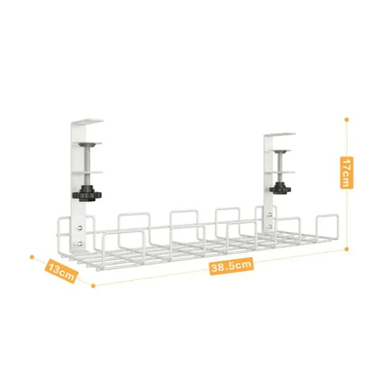 Under Table Storage Racks Removable Hang Management Tray Home Office Desk Wire Organizer Adjustable Kitchen Storage Accessories