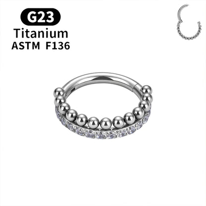 ASTM F136 Titanium 16G Hinged Nose Ring CZ Septum Clicker Cartilage Hoop Earrings Tragus Rook Daith Conch Helix Piercing Jewelry