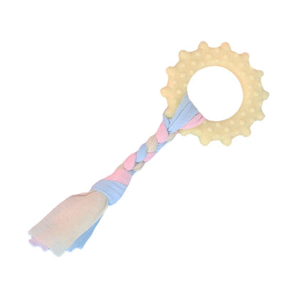 Soft Dog Chew Toys Pink Rubber Bone Toy Durable Molars Training Ball Toy Chihuahua Yorkie Interactive Treat Toys Pet Supplies